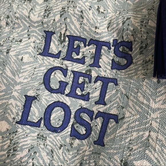 Lucky Brand Let’s Get Lost Large Canvas Tote Bag - Picture 2 of 9